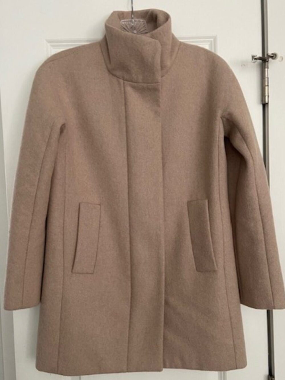 J. Crew Camel Wool Blend Stadium Coat with Funnel Collar in Size 00P